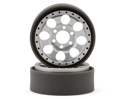 VPS08131 KMC KM237 Riot 1.9" Beadlock Crawler Wheels (Clear Anodized) (2)