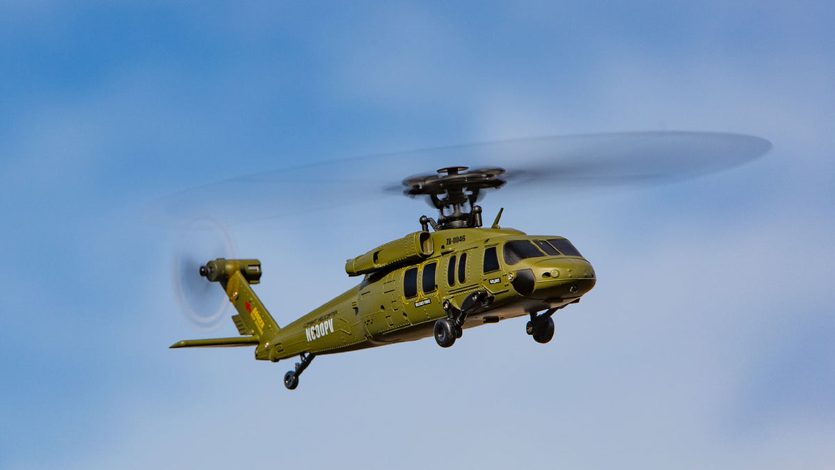 RGR6150  Rage RC Hero-Copter BL, 4-Blade Brushless RTF Heli; Army