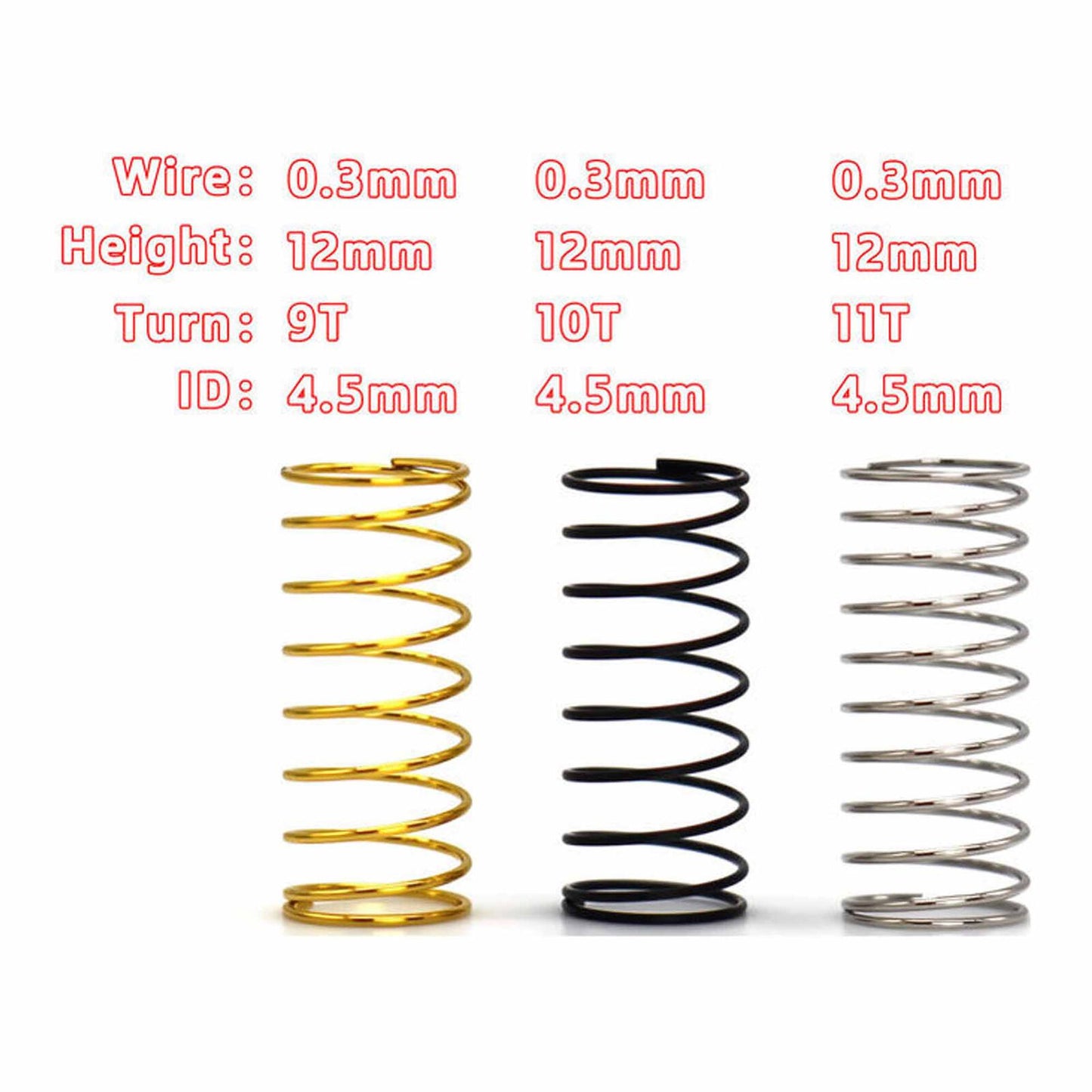 HRSXTY215GP Aluminum 21.5mm Adjustable Shocks with Three Spring Rates, 1/30 Axial SCX30