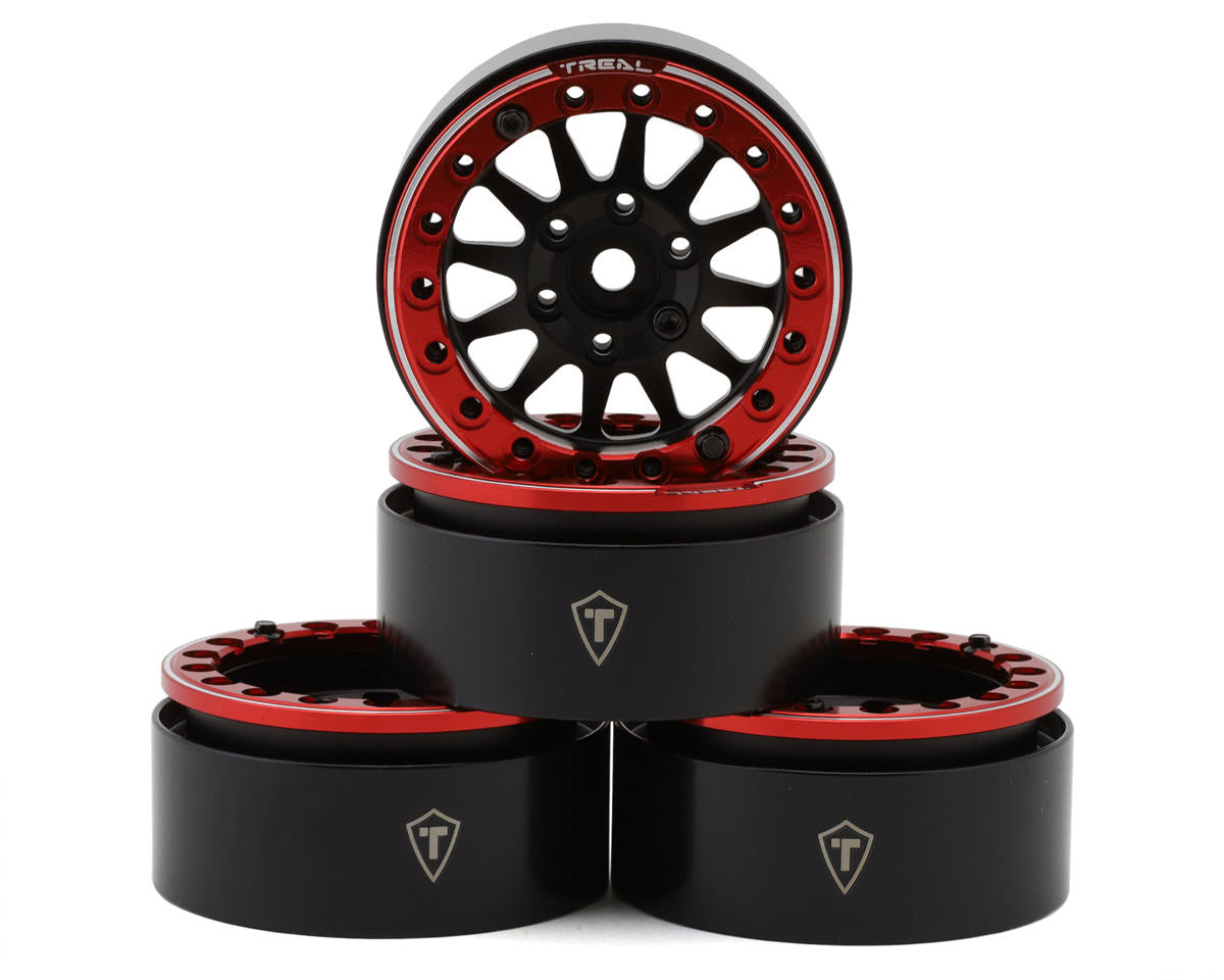 TLHTWHEELS-11 1.9 Beadlocks - Silver/Red