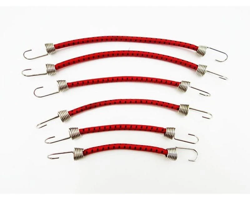 HRACC468C12 - 1:10 Scale elastic cord Set (6) Red W/ Black
