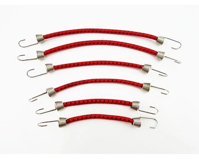 HRACC468C12 - 1:10 Scale elastic cord Set (6) Red W/ Black