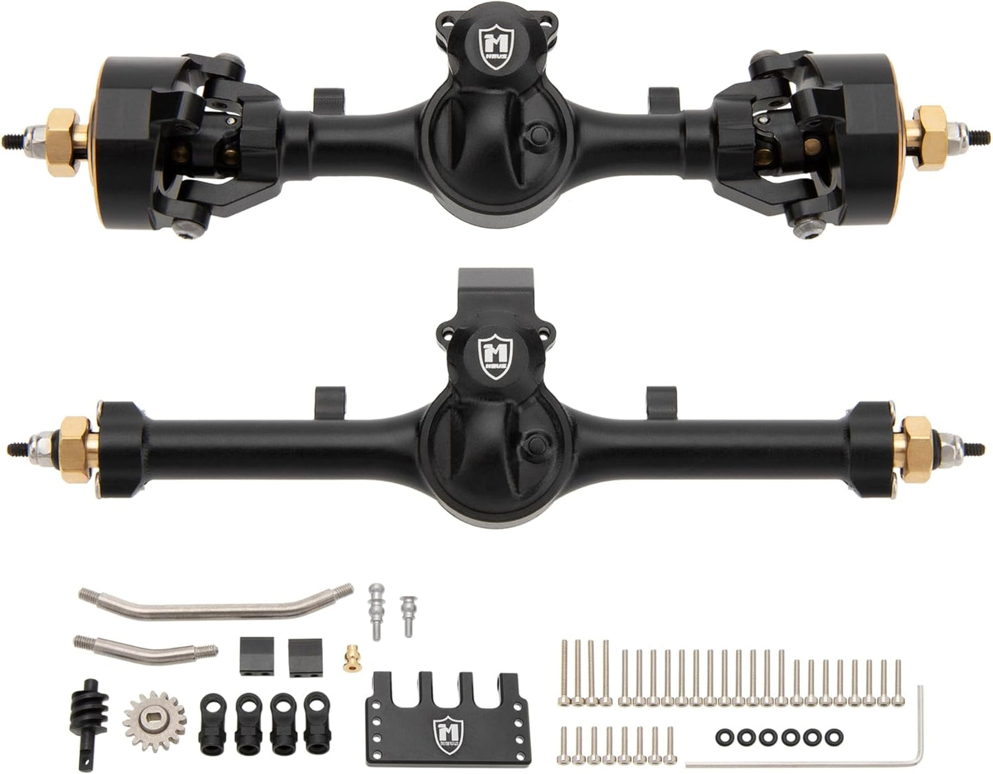 MEUS RACING 5mm Isokinetic V2 SCX24 Axles with 3-Section CVD for Axial 1/24 SCX24 RC Crawler (Black)