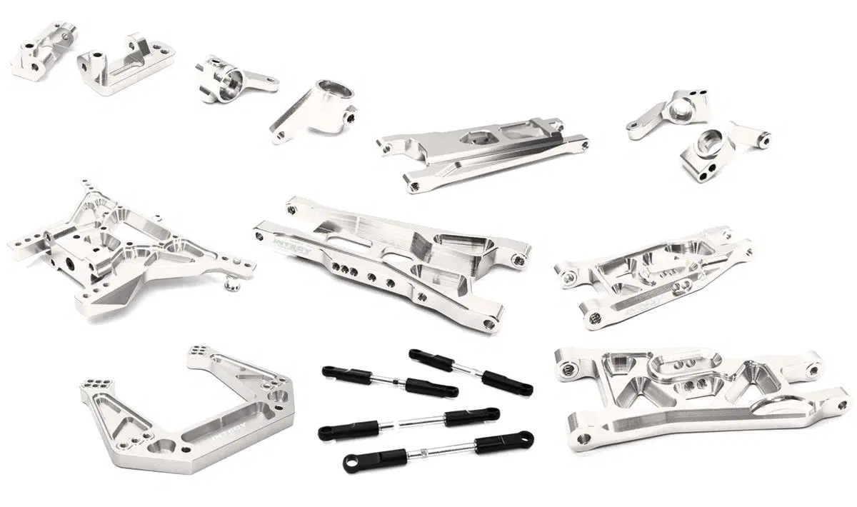 INTC27629SILVER Billet Machined Alloy Suspension Kit 1/10 2WD