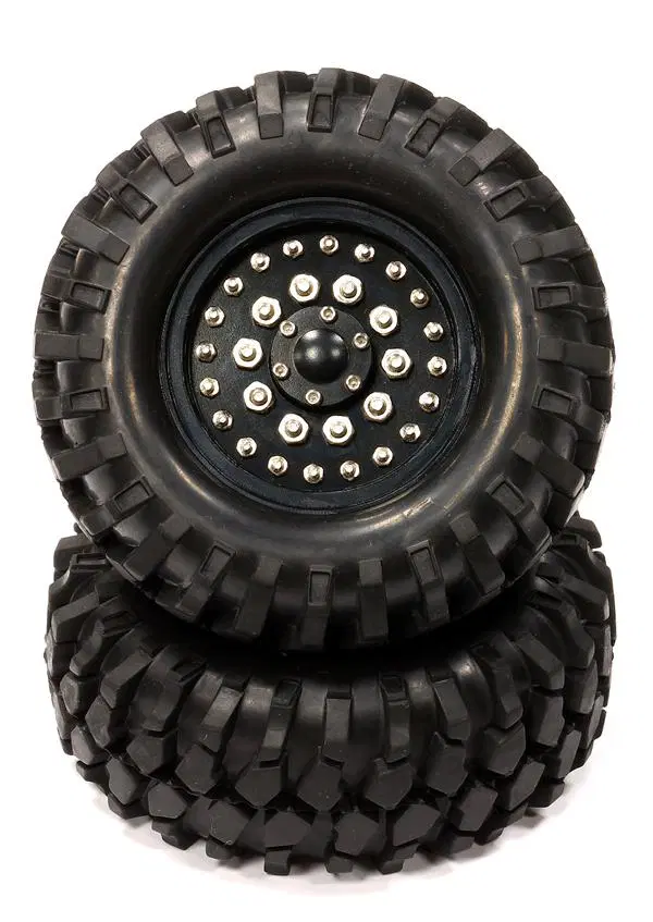 INTC24506BLACK Billet Machined H4 Spoke 1.9 Wheel & Tire Set (2)