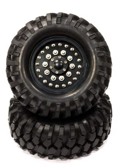 INTC24506BLACK Billet Machined H4 Spoke 1.9 Wheel & Tire Set (2)