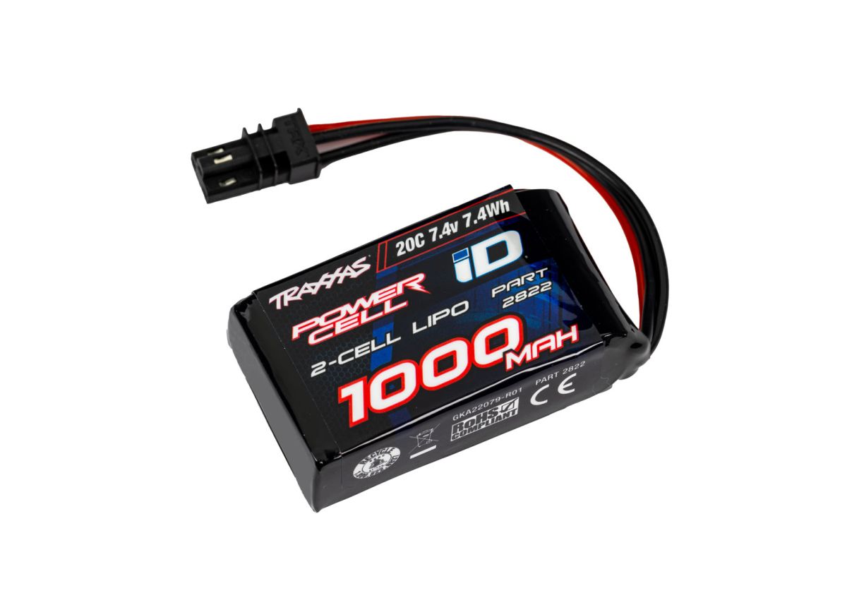 2822 1000 mAh 7.4 Volt 2-Cell LiPo Battery