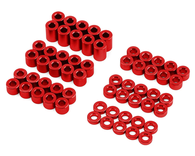KNKSPVAR4 Team KNK 3mm Aluminum Spacers Variety Pack (Red) (60)