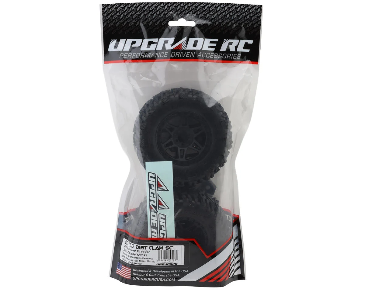 UPG-10020 UpGrade RC Dirt Claw SC 2.2/3.0" Pre-Mounted Belted Short Course Truck Tires (2) (17mm / 14mm / 12mm Hex)