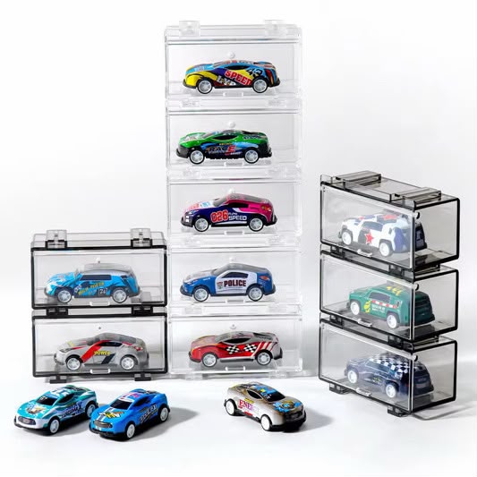 HotWheels 1/64 Car Model Storage Box Dustproof Acrylic Display Case-Smokey