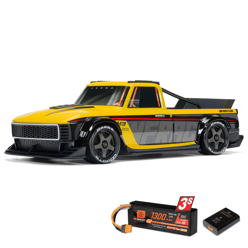 ARA2315ST Arrma 1/12 INFRACTION GROM 3S 4X4 RTR Brushless All-Road Street Bash (Battery & Charger Included),