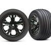 3771A All-Star 2.8" Black Chrome Wheels & Alias Tires (2)