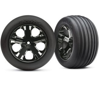 3771A All-Star 2.8" Black Chrome Wheels & Alias Tires (2)