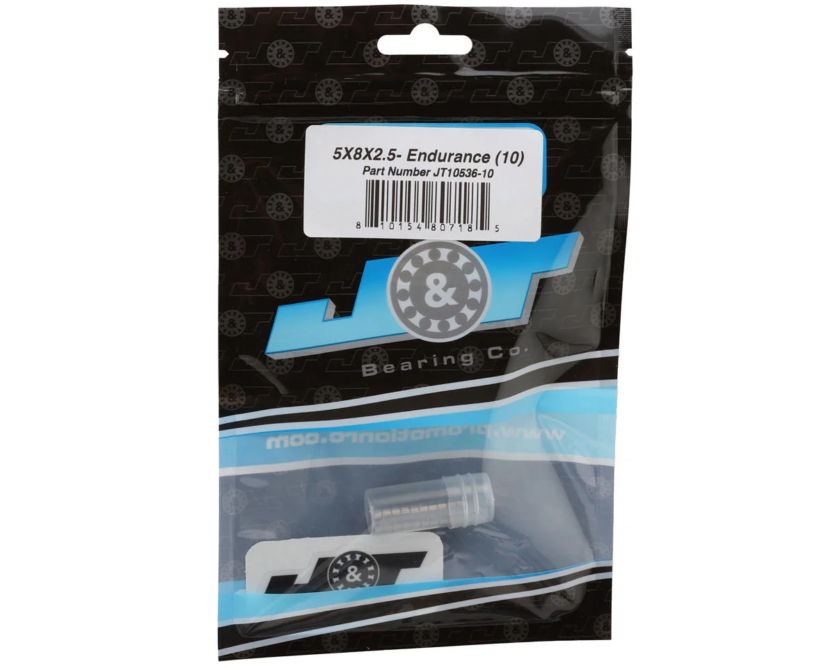 JT10536-10 J&T Bearing Co. 5x8x2.5mm Endurance Ball Bearings (10)