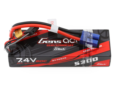 GEA532S60E5GT Gens Ace G-Tech Smart 2S LiPo Battery 60C (7.4V/5300mAh) w/EC5 Connector