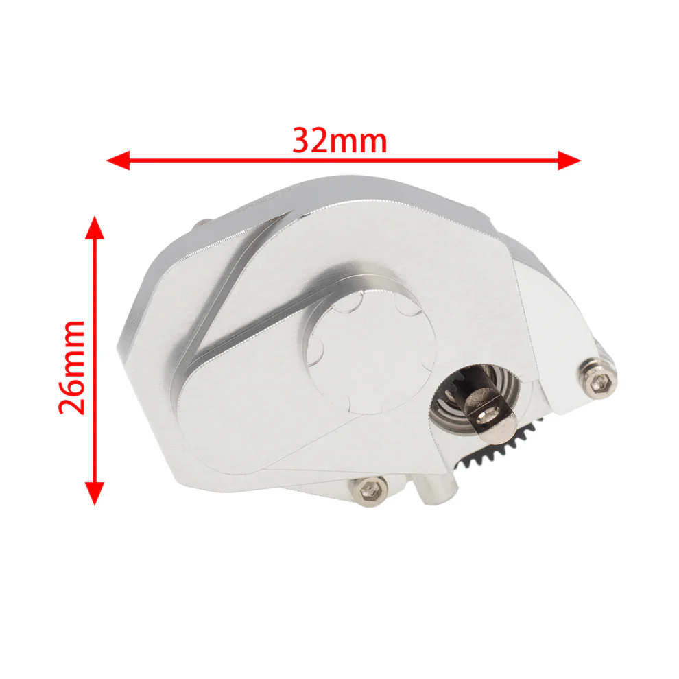 MEUS Racing SCX24 Assembled Transmission Complete Aluminum Gearbox (Silver)