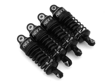 NX-470-B NEXX Racing Losi® NASCAR® Aluminum Oil-Filled Threaded Shocks (Black) (4)