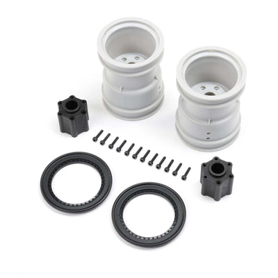 LOS-1816 2.6" Wheel with Beadlock Ring, Black (2): LMT 2.0