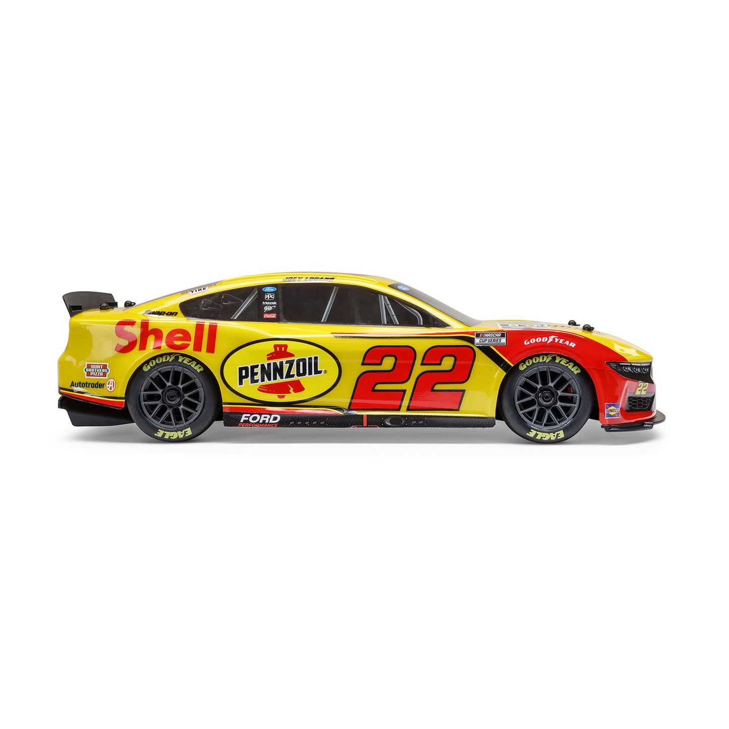 LOS1122522 1/12 NASCAR RC Racecar Joey Logano No. 22 Shell 2025 Ford Mustang 2S AWD RTR Brushed On-Road (Battery & Charger Included)