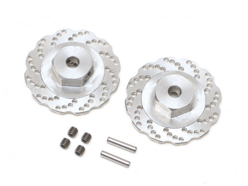 BRLC7093 Stainless Steel Wavy Cross Drilled Brake Disc 12mm Hex (2)