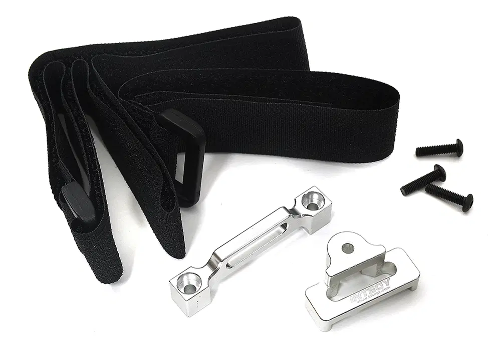 INTC34014SILVER Modified Battery Hold Down Set for Traxxas Slash 2WD & Slash 4X4 (non-LCG)