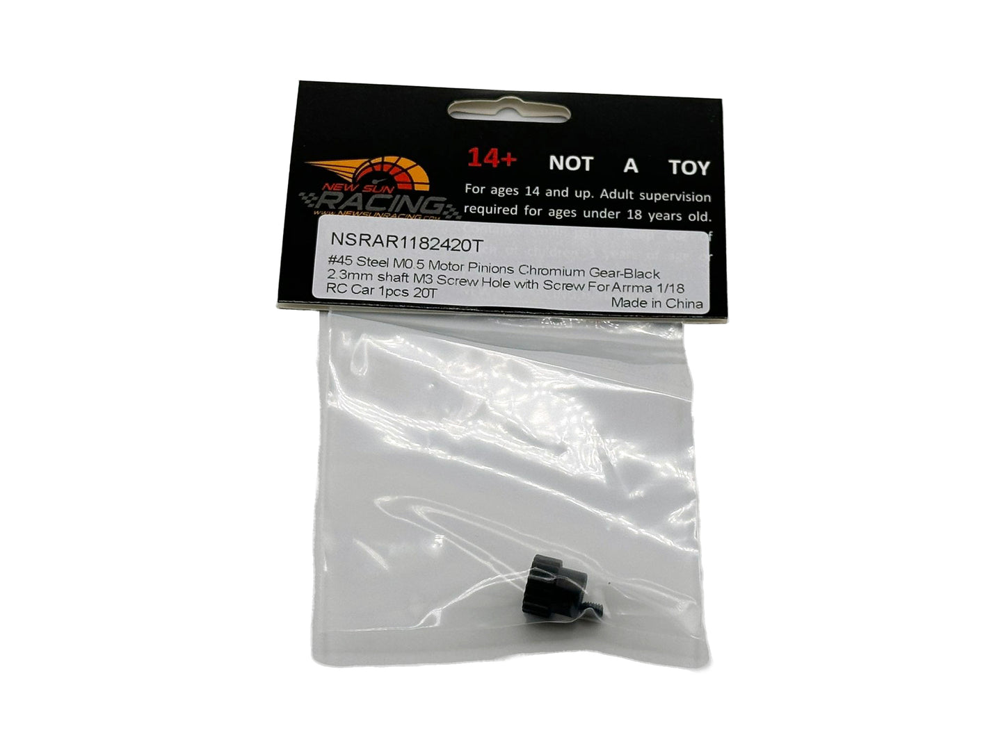 NSRAR11824-20T Steel M0.5 Motor Pinions 2.3mm Shaft For Arrma 1/18