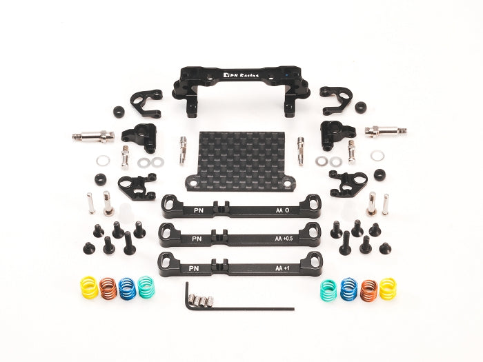 MR3080K PN Racing Mini-Z V4 MR03/PNR2.5W Double A-Arm Front Suspension (Black)