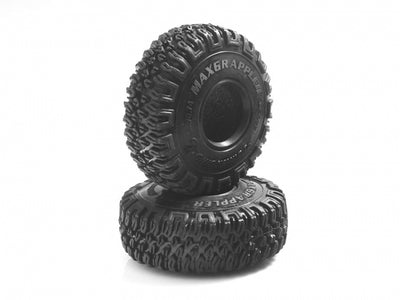 BRTR1-22BKD 1.0" MAXGRAPPLER Scale RC Tire GEKKO Black 55.5x19mm Open Cell Foams (2)