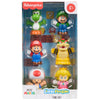 FPJHG63 Fisher Price Super Mario Bros Little People My Mario Mini Figure 6-Pack