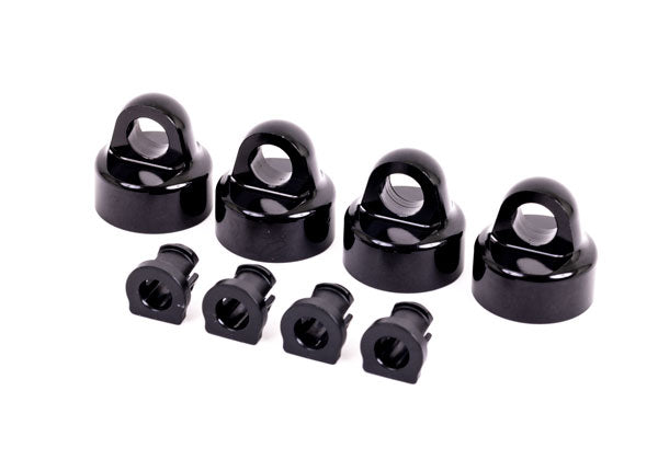 9664A Shock Caps Aluminum - Sledge - Black