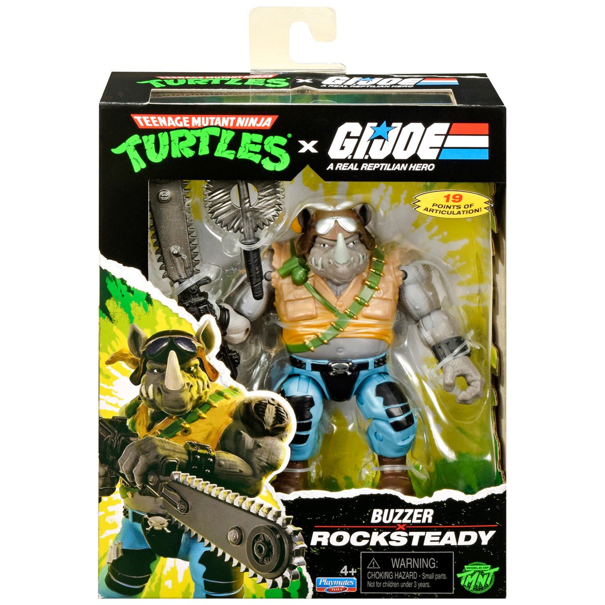PL81934 TMNT x G.I. Joe Rocksteady x Buzzer Action Figure