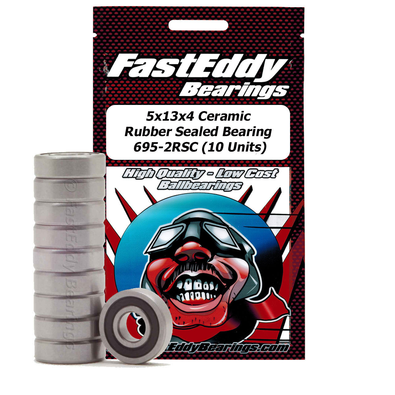 TFE4281 5x13x4 Ceramic Rubber Sealed Bearing 695-2RSC 10 Units