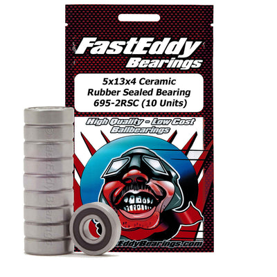 TFE4281 5x13x4 Ceramic Rubber Sealed Bearing 695-2RSC 10 Units