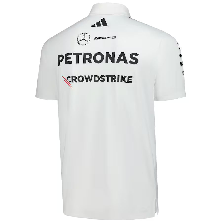JW0586 Mercedes AMG Petronas Formula 1 2025 Men's Team Polo Shirt - White -