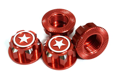 INTC29956RED Billet Machined 17mm Hex Wheel Nuts (4) 1/10 1/8