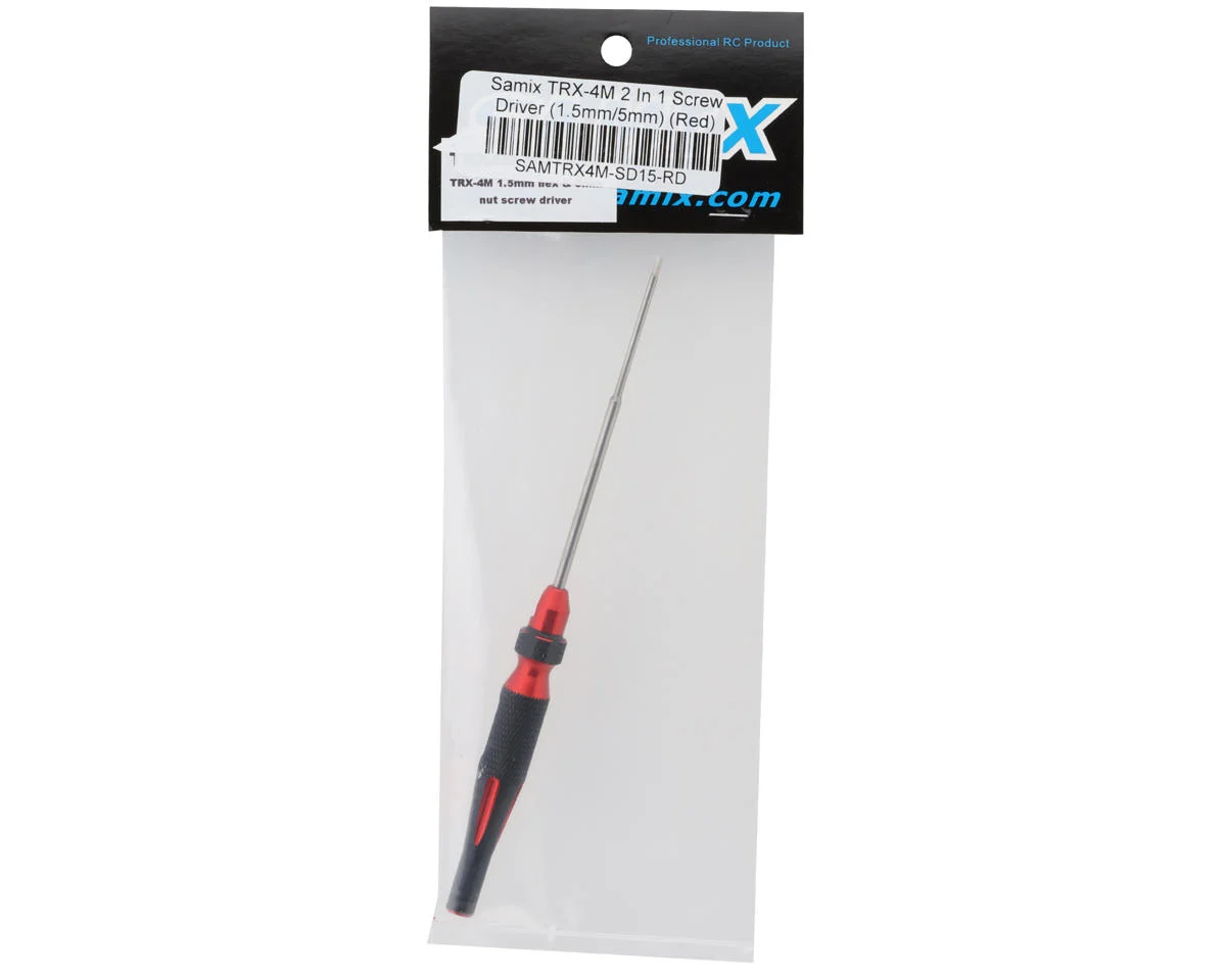 SAMTRX4M-SD15-RD Samix 2-in-1 Hex & Nut Driver For Traxxas® TRX-4M™ (Red) (1.5mm Hex/5mm Nut)