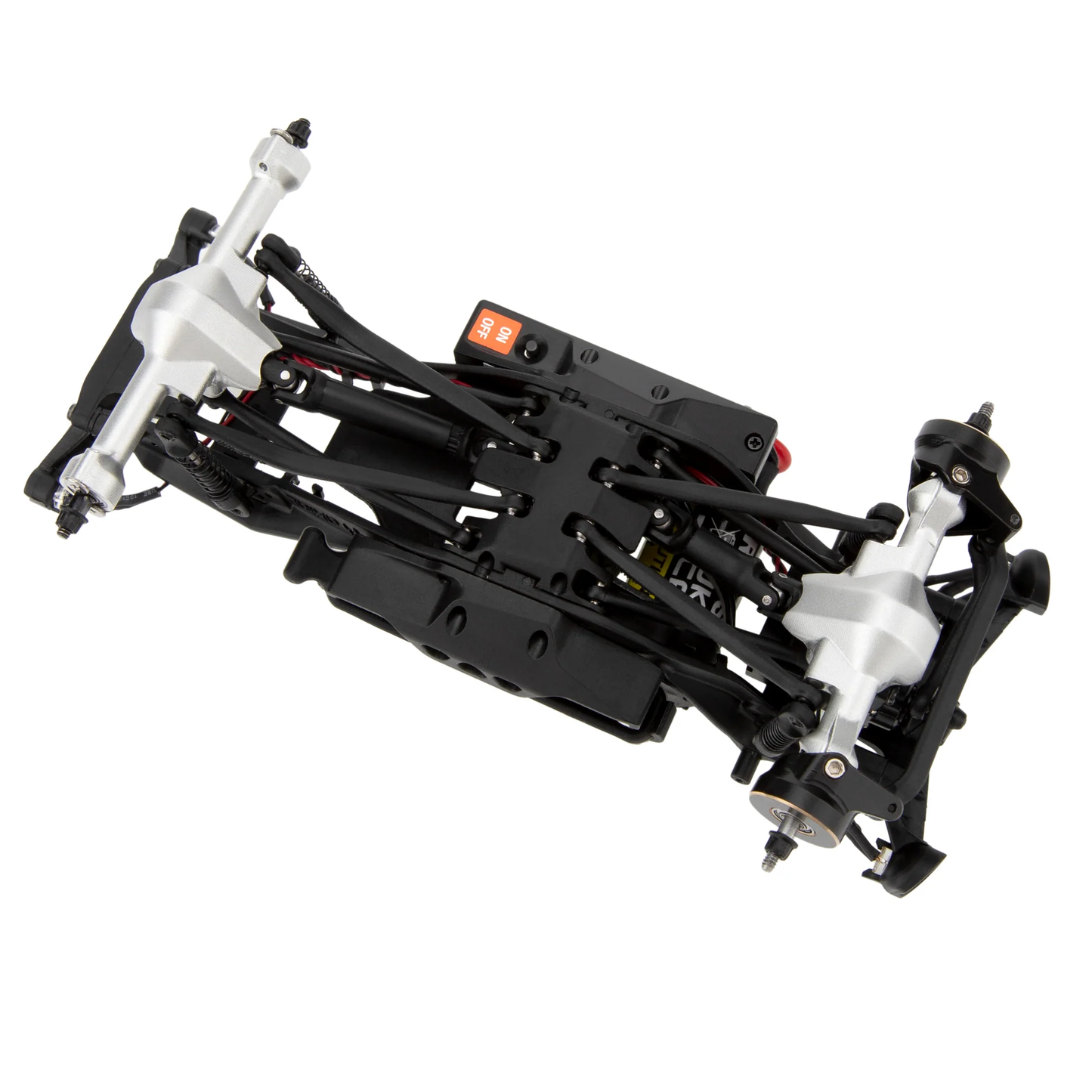 MEUS Racing SCX30 Axle Housing with Diff Covers and Steering Knuckles (Silver)