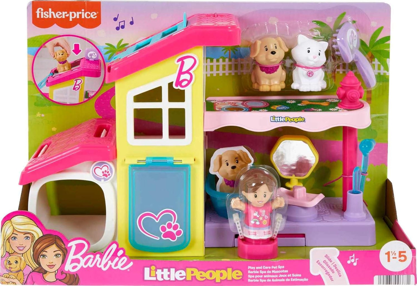 HJW76 Fisher-Price Little People Barbie Play and Care Pet Spa