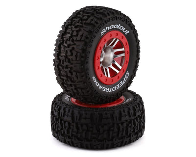 DTXC2946 SpeedTreads Shootout Short Course Front Tires w/12mm Hex (Red) (2)
