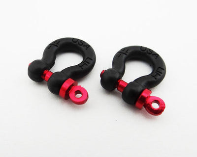 HRACC808X01 - 1:10 Scale Aluminum Black Tow Shackle D-Rings (2)