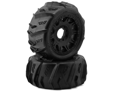 PRO1020211 1/6 Dumont Sand/Snow F/R 5.7” Tires MTD 24mm Black Raid 8x48 Hex (2)