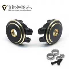 X003QSERSP TREAL Brass Front Steering Knuckles Set 18.6g/pc (2P) L&R Heavy Weight Upgrades for 1/18 TRX4M Defender Bronco