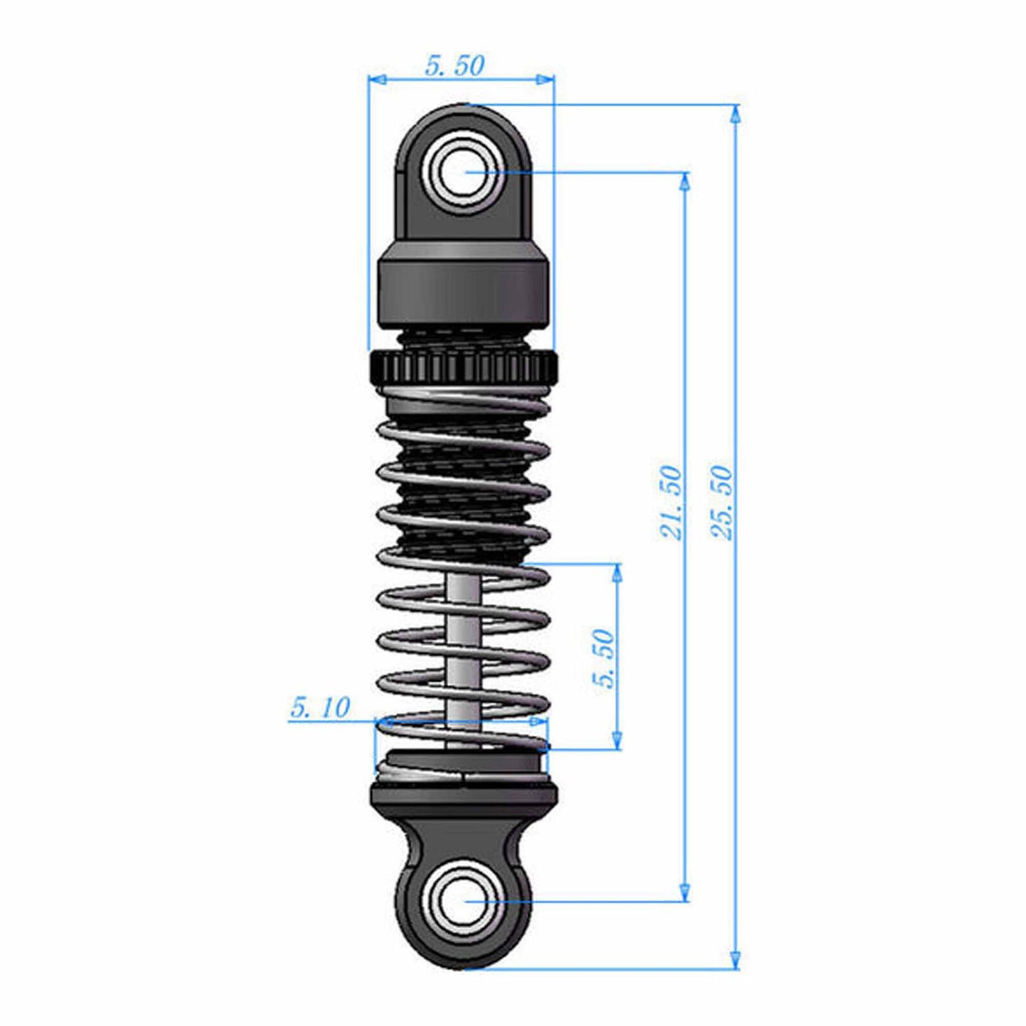 HRSXTY215GP Aluminum 21.5mm Adjustable Shocks with Three Spring Rates, 1/30 Axial SCX30