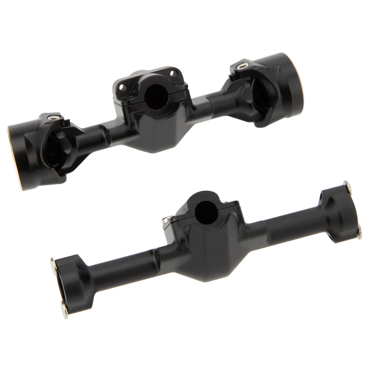 MEUS Racing SCX30 Axle Housing with Diff Covers and Steering Knuckles (Black)