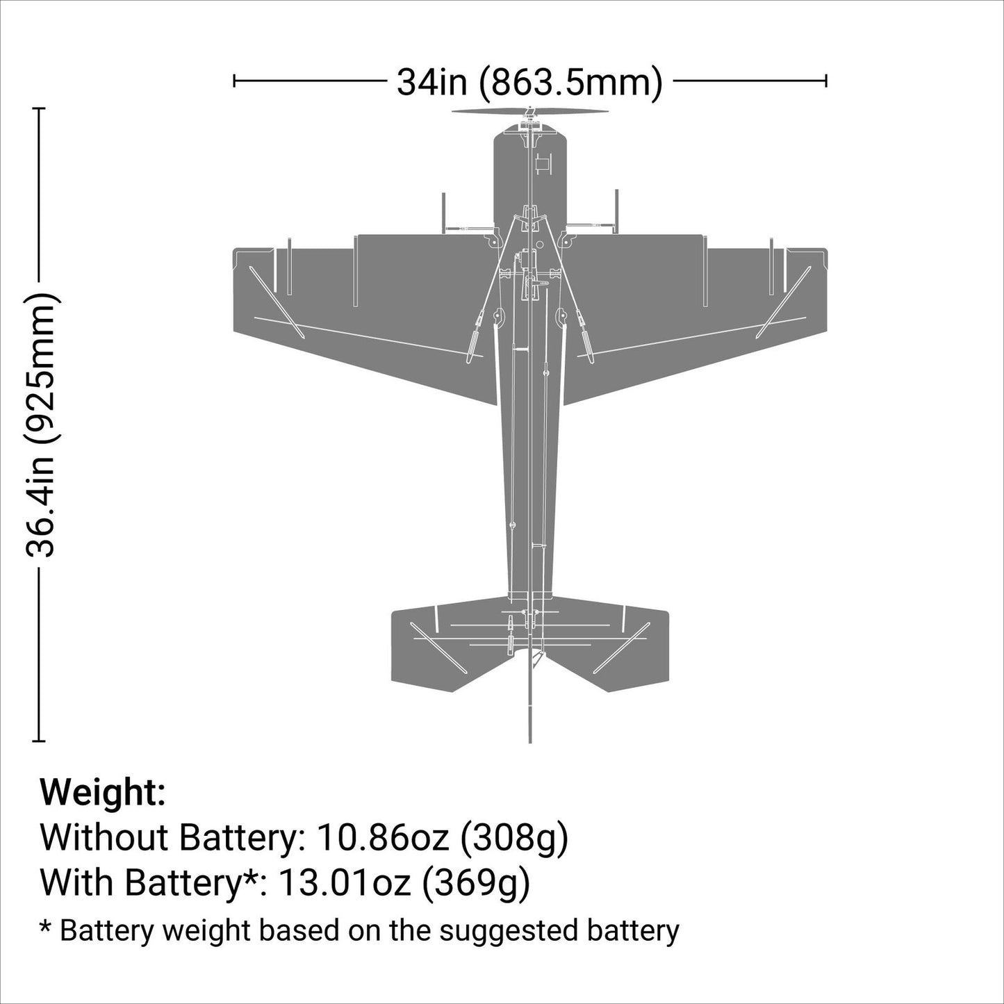 EFL01950 Eratix 3D FF (Flat Foamy) 860mm BNF Basic with AS3X and SAFE Select