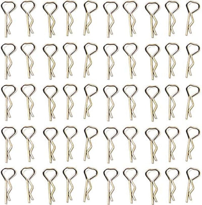 HRAC02TR08B - Chrome Triangle Bend Body Clips (50)
