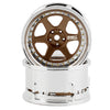 DSC-DE-222 DS Racing Drift Element 6 Spoke Drift Wheels (Bronze & Chrome w/Gold Rivets) (2) (Adjustable Offset) w/12mm Hex