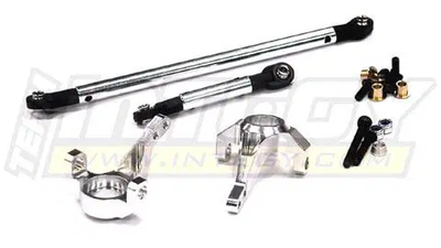 INTC23116 Silver Steering Block & Linkage (2) for Axial SCX-10 CF-100