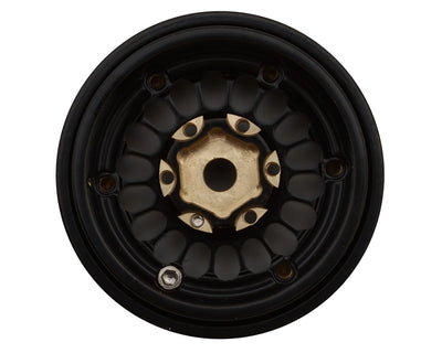 X004IO8O85 Treal Hobby Type D 1.0" Brass Beadlock Crawler Wheels (Black/Gold) (40g ea) (4)