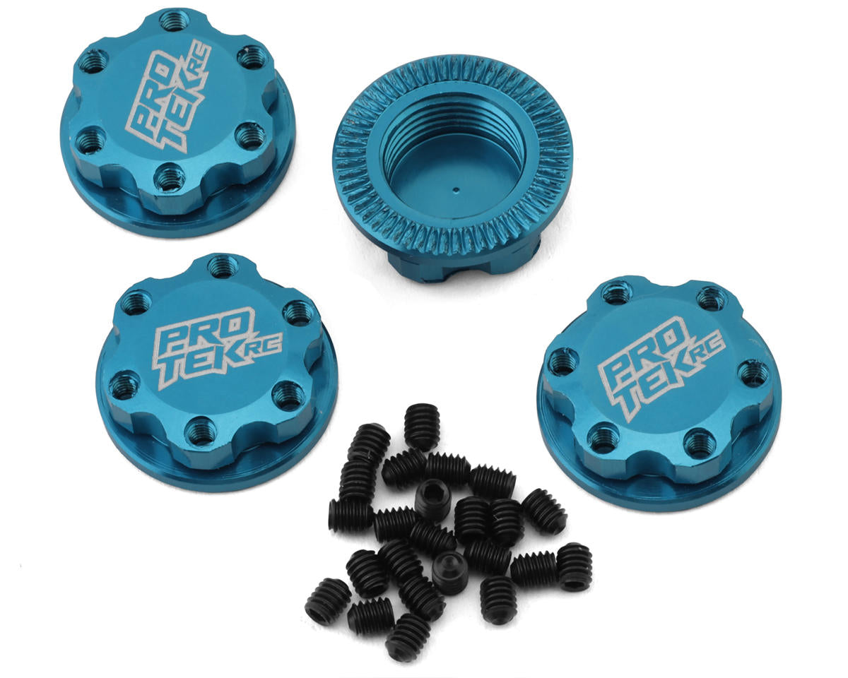 PTK-4528 ProTek RC 17mm Captured & Knurled Magnetic Wheel Nuts (4) (Blue)